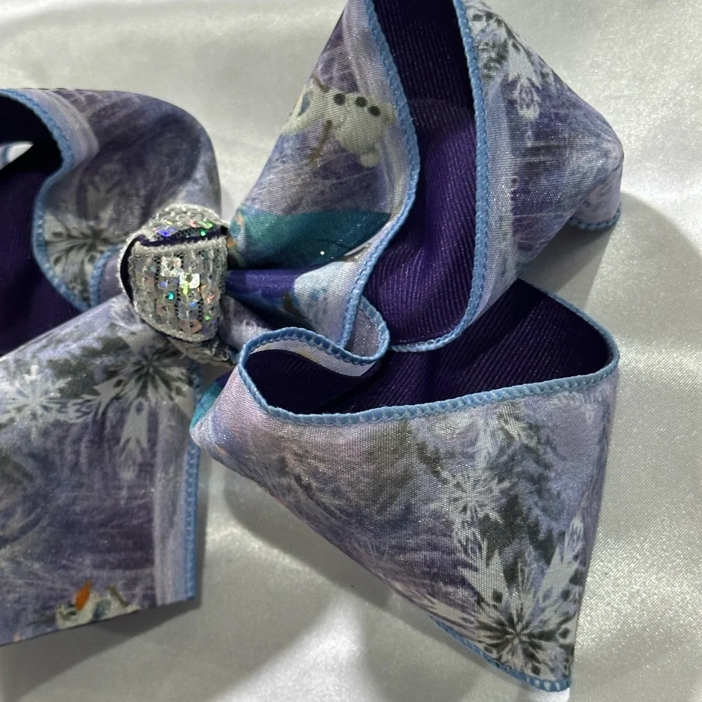 Disney “Frozen” theme Hair Bow w/ sequin center - bundle 2+ for shipping savings
